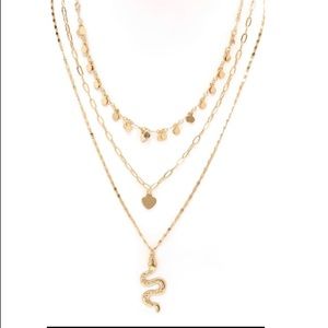 Snake layered necklace